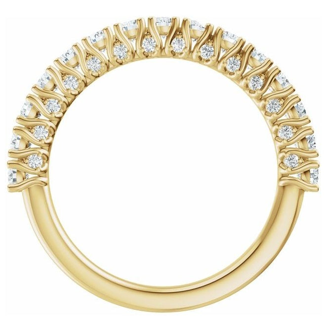 14K Yellow Or White Gold Round 2.25 Mm Polished 7/8 Ctw Lab-Grown Diamond Anniversary Band Size 7