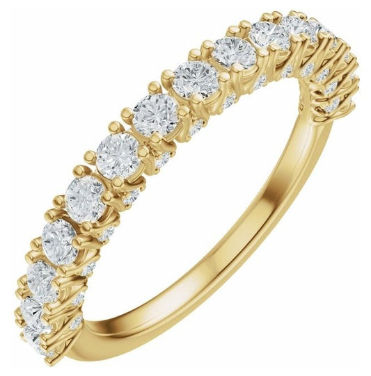 14K Yellow Or White Gold Round 2.25 Mm Polished 7/8 Ctw Lab-Grown Diamond Anniversary Band Size 7