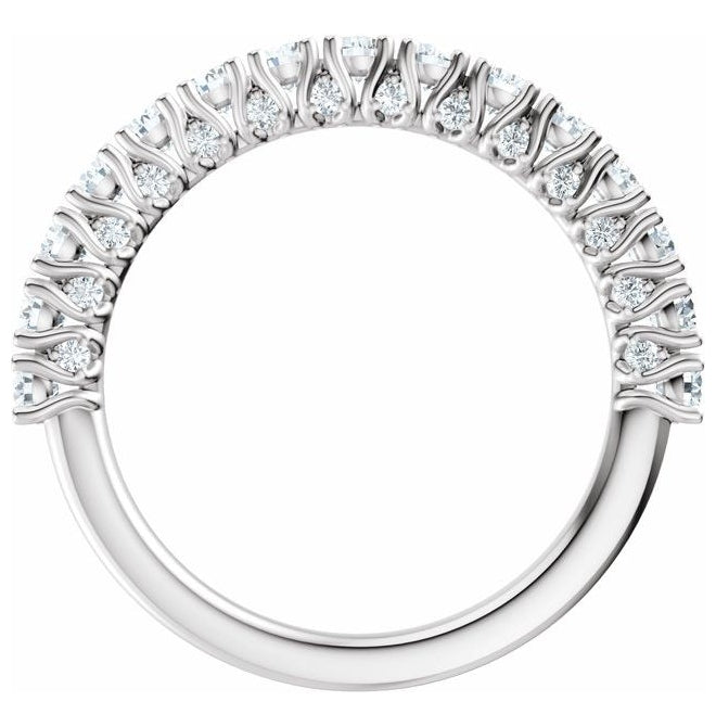 14K Yellow Or White Gold Round 2.25 Mm Polished 7/8 Ctw Lab-Grown Diamond Anniversary Band Size 7