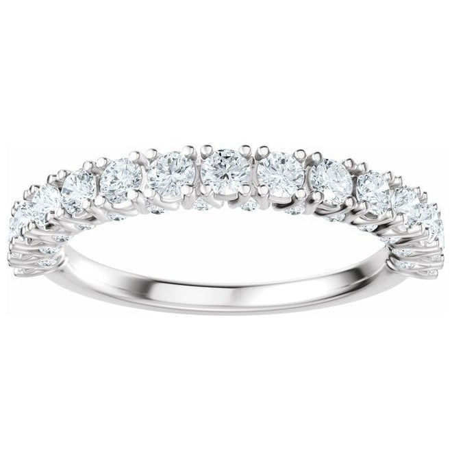 14K Yellow Or White Gold Round 2.25 Mm Polished 7/8 Ctw Lab-Grown Diamond Anniversary Band Size 7