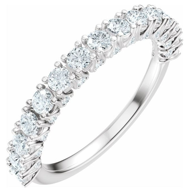 14K Yellow Or White Gold Round 2.25 Mm Polished 7/8 Ctw Lab-Grown Diamond Anniversary Band Size 7