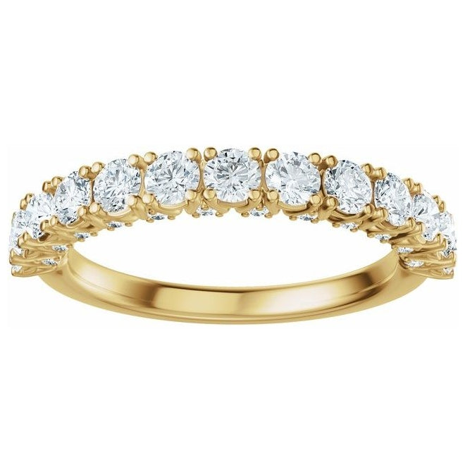 14K Yellow Or White Gold Round 2.5 Mm Polished 1 Ctw Lab-Grown Diamond Anniversary Band Size 7