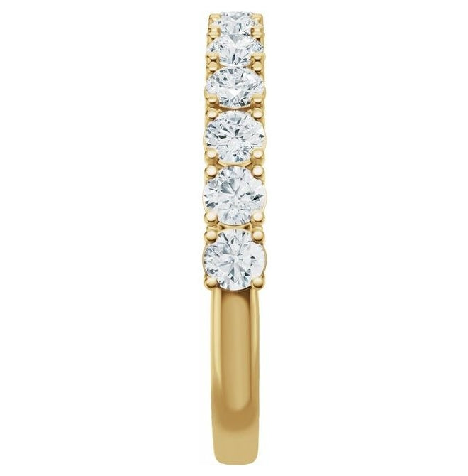 14K Yellow Or White Gold Round 2.5 Mm Polished 1 Ctw Lab-Grown Diamond Anniversary Band Size 7