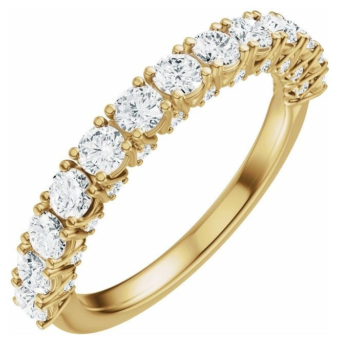 14K Yellow Or White Gold Round 2.5 Mm Polished 1 Ctw Lab-Grown Diamond Anniversary Band Size 7