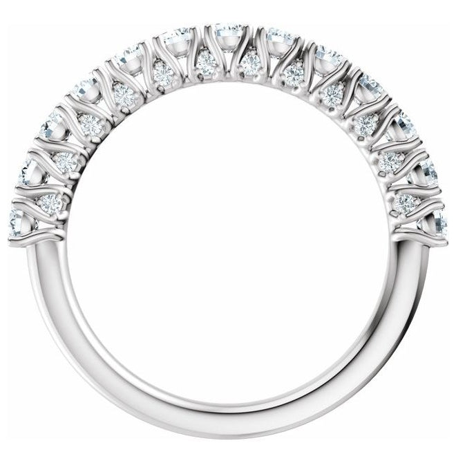 14K Yellow Or White Gold Round 2.5 Mm Polished 1 Ctw Lab-Grown Diamond Anniversary Band Size 7