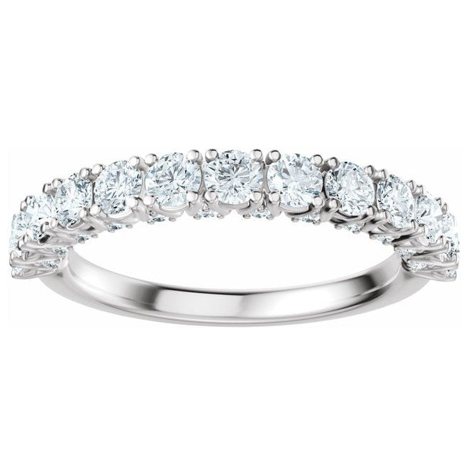 14K Yellow Or White Gold Round 2.5 Mm Polished 1 Ctw Lab-Grown Diamond Anniversary Band Size 7