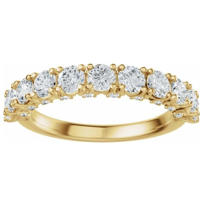 14K Yellow Or White Gold Round 3 Mm Polished 1 1/5 Ctw Lab-Grown Diamond Anniversary Band Size 7