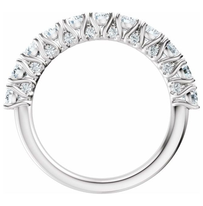 14K Yellow Or White Gold Round 3 Mm Polished 1 1/5 Ctw Lab-Grown Diamond Anniversary Band Size 7