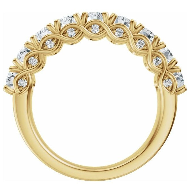 14K Yellow Or White Gold Oval 5 X 3.5 Mm Polished 2 1/3 Ctw Lab-Grown Diamond Anniversary Band