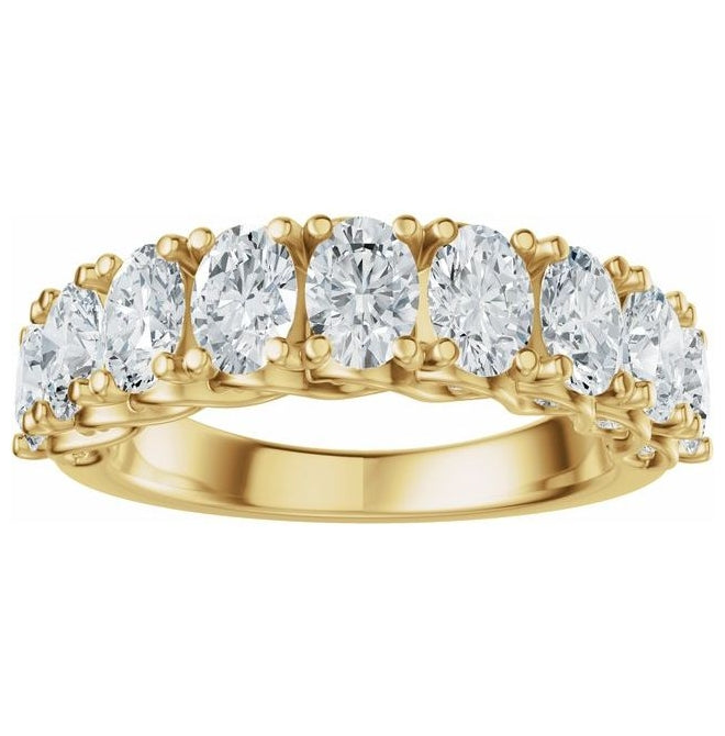 14K Yellow Or White Gold Oval 5 X 3.5 Mm Polished 2 1/3 Ctw Lab-Grown Diamond Anniversary Band