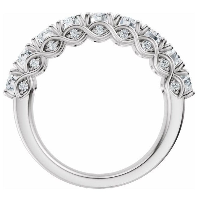 14K Yellow Or White Gold Oval 5 X 3.5 Mm Polished 2 1/3 Ctw Lab-Grown Diamond Anniversary Band