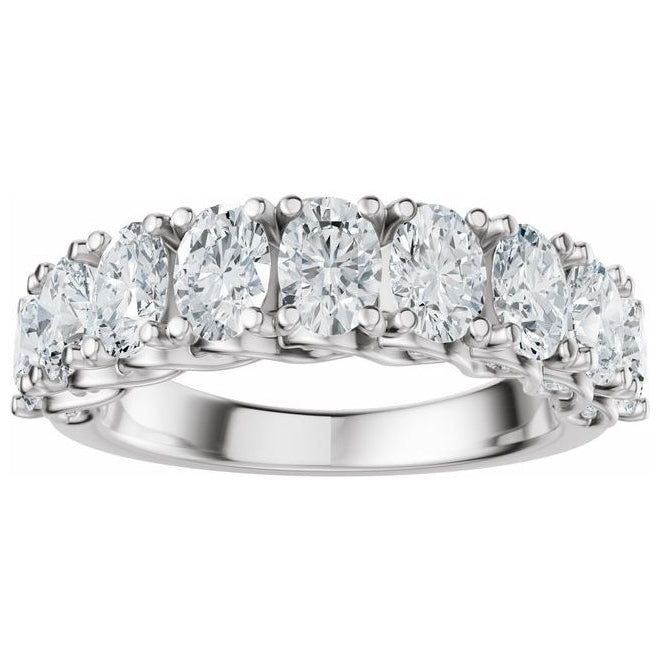 14K Yellow Or White Gold Oval 5 X 3.5 Mm Polished 2 1/3 Ctw Lab-Grown Diamond Anniversary Band