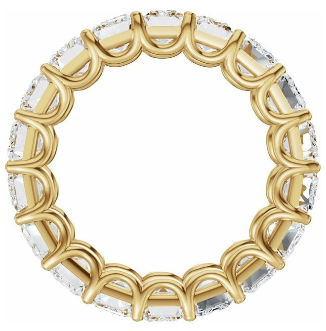 14K Yellow Or White Gold  Emerald 5 X 3.5 Mm Vs, F+ Polished 7 1/2 Ctw Lab-Grown Diamond Low Profile Eternity Band