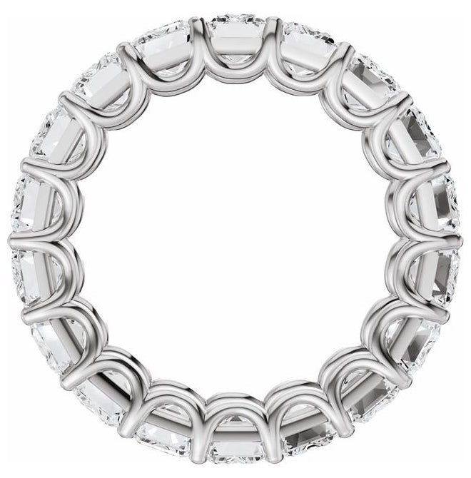 14K Yellow Or White Gold  Emerald 5 X 3.5 Mm Vs, F+ Polished 7 1/2 Ctw Lab-Grown Diamond Low Profile Eternity Band