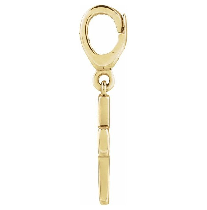 14K Yellow Gold 18.9 X 9 Mm Polished Rounded Edge Petite Cross Charm/Pendant