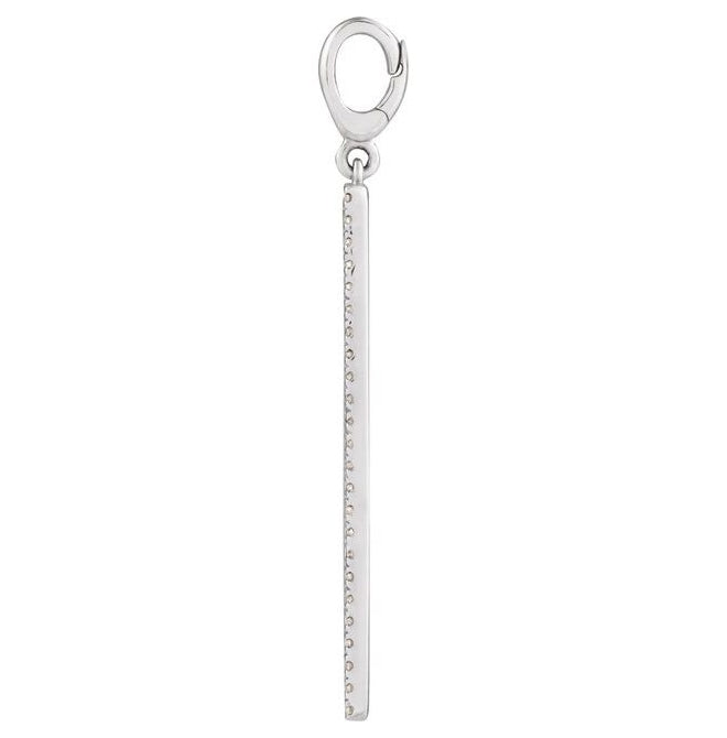 14K Yellow Or White Gold Round 1Mm I1, G-H Polished 1/3 Ctw Natural Diamond Bar Charm Pendant