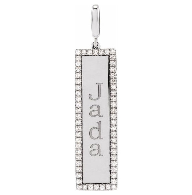 14K Yellow Or White Gold Round 1Mm I1, G-H Polished 1/3 Ctw Natural Diamond Bar Charm Pendant