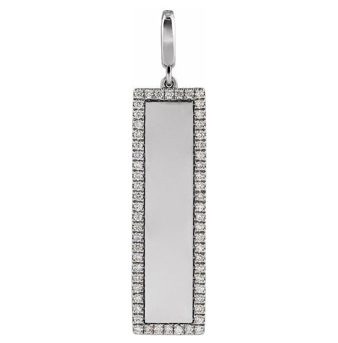 14K Yellow Or White Gold Round 1Mm I1, G-H Polished 1/3 Ctw Natural Diamond Bar Charm Pendant