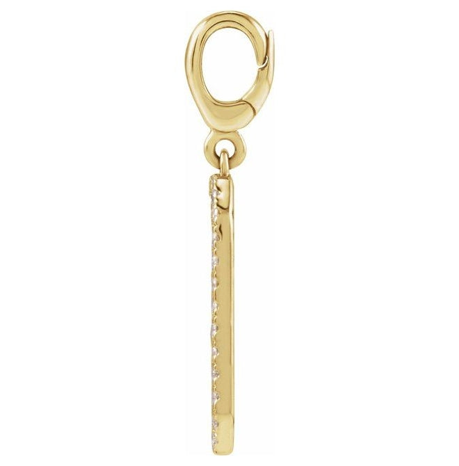 14K Yellow Or White Gold Round 1Mm I1, G-H Polished 1/6 Ctw Natural Diamond Dog Tag Charm/Pendant