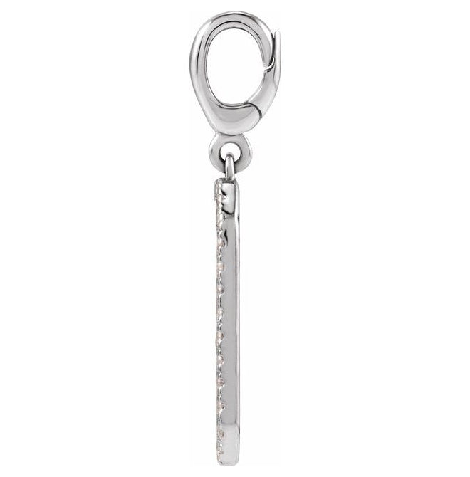 14K Yellow Or White Gold Round 1Mm I1, G-H Polished 1/6 Ctw Natural Diamond Dog Tag Charm/Pendant