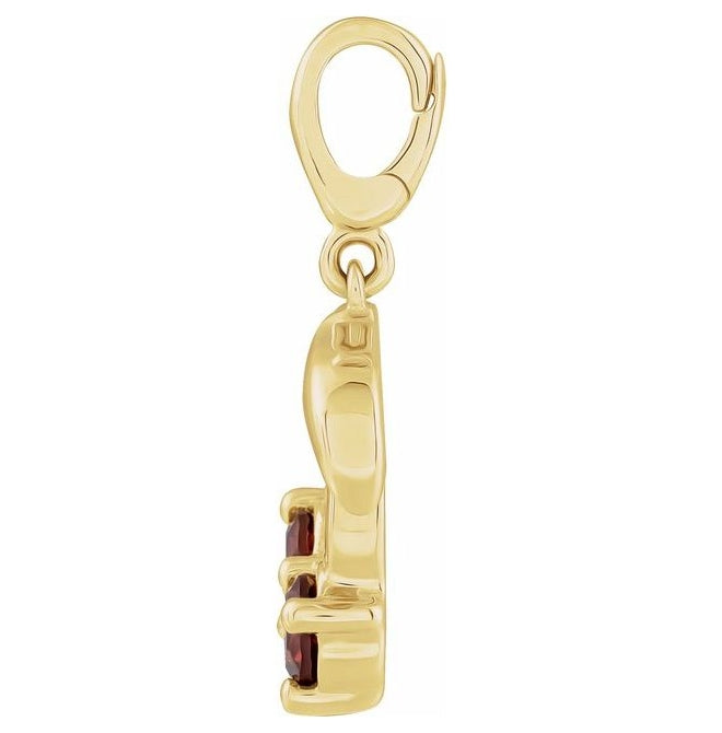14K Yellow Gold Round 3.5 Mm Polished Natural Mozambique Garnet Petite Cherry Charm/Pendant
