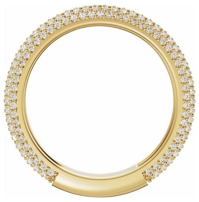 14K Yellow Gold Or Platinum Round .9 Mm Polished 9/10 Ctw Lab-Grown Diamond Anniversary Band