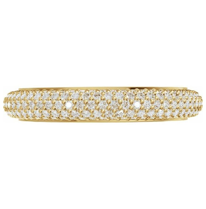 14K Yellow Gold Or Platinum Round .9 Mm Polished 9/10 Ctw Lab-Grown Diamond Anniversary Band
