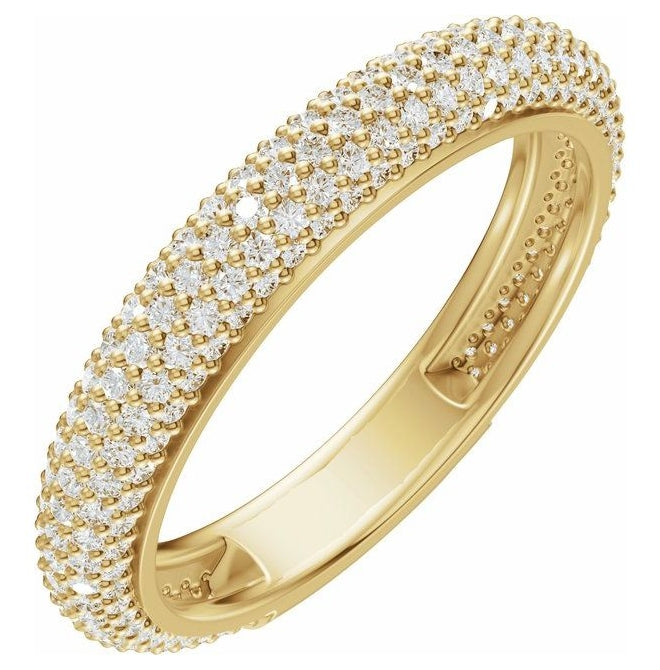 14K Yellow Gold Or Platinum Round .9 Mm Polished 9/10 Ctw Lab-Grown Diamond Anniversary Band