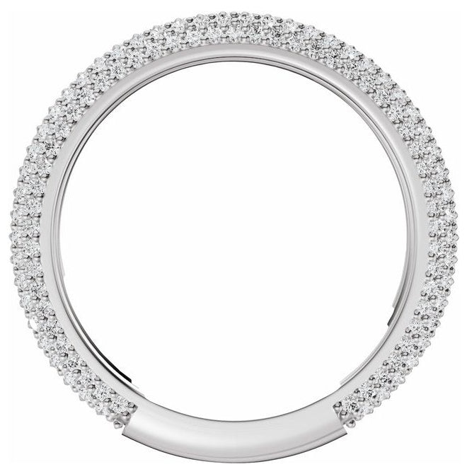 14K Yellow Gold Or Platinum Round .9 Mm Polished 9/10 Ctw Lab-Grown Diamond Anniversary Band