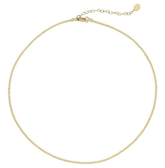 14K Yellow Gold-Filled Bead 16 In Lobster Clasp Polished Hollow Beaded Necklace