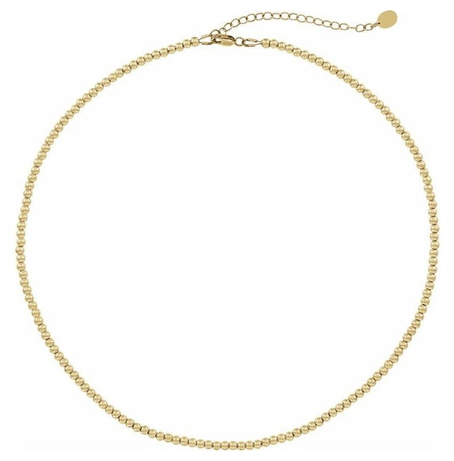 14K Yellow Gold-Filled Bead 16 In Lobster Clasp Polished Hollow Beaded Necklace