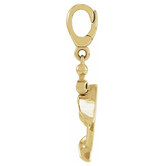 14K Yellow Gold Round 1.2 Mm Polished Lab-Grown Emerald Martini Charm/Pendant