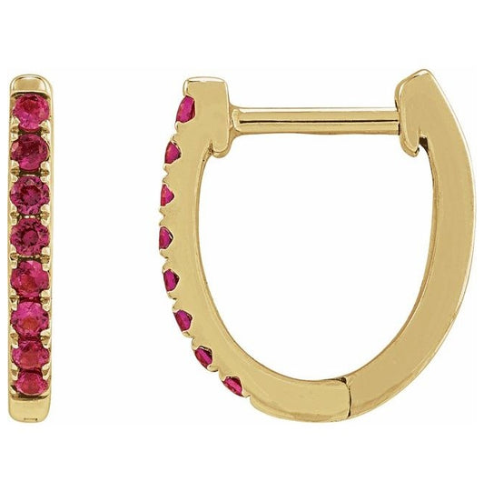 14K Yellow Or White Gold Round 12.95 Mm .033 In 1.3 Mm Pair Hinged Polished Lab-Grown Gem Hoop Earring