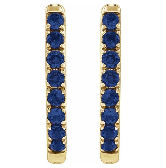 14K Yellow Or White Gold Round 12.95 Mm .033 In 1.3 Mm Pair Hinged Polished Lab-Grown Gem Hoop Earring