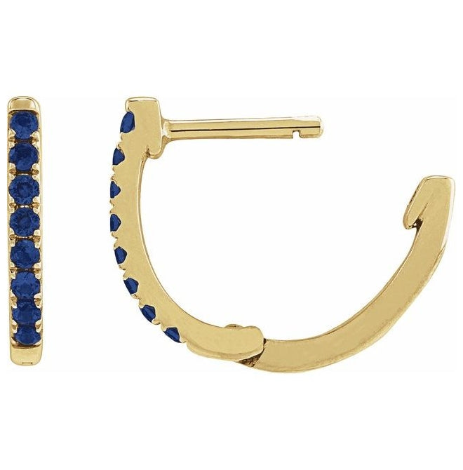 14K Yellow Or White Gold Round 12.95 Mm .033 In 1.3 Mm Pair Hinged Polished Lab-Grown Gem Hoop Earring