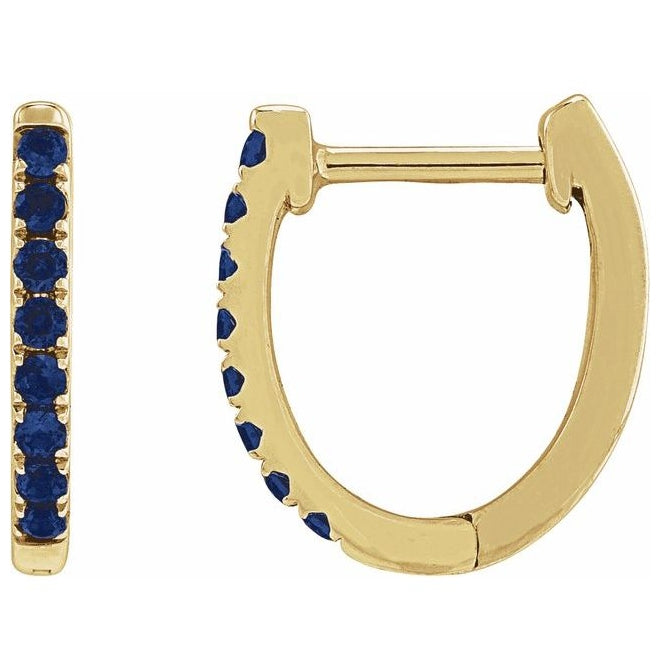 14K Yellow Or White Gold Round 12.95 Mm .033 In 1.3 Mm Pair Hinged Polished Lab-Grown Gem Hoop Earring