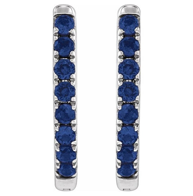 14K Yellow Or White Gold Round 12.95 Mm .033 In 1.3 Mm Pair Hinged Polished Lab-Grown Gem Hoop Earring