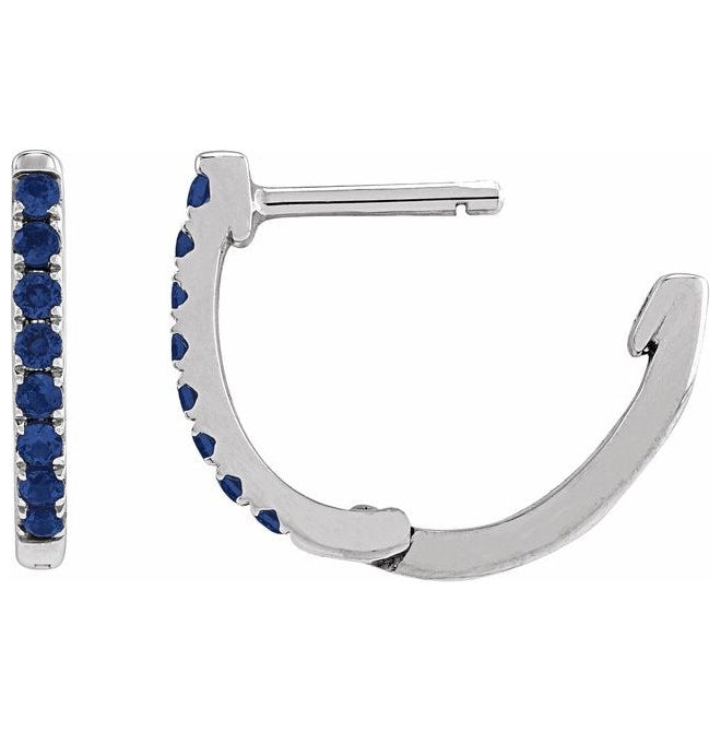 14K Yellow Or White Gold Round 12.95 Mm .033 In 1.3 Mm Pair Hinged Polished Lab-Grown Gem Hoop Earring