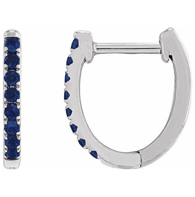 14K Yellow Or White Gold Round 12.95 Mm .033 In 1.3 Mm Pair Hinged Polished Lab-Grown Gem Hoop Earring