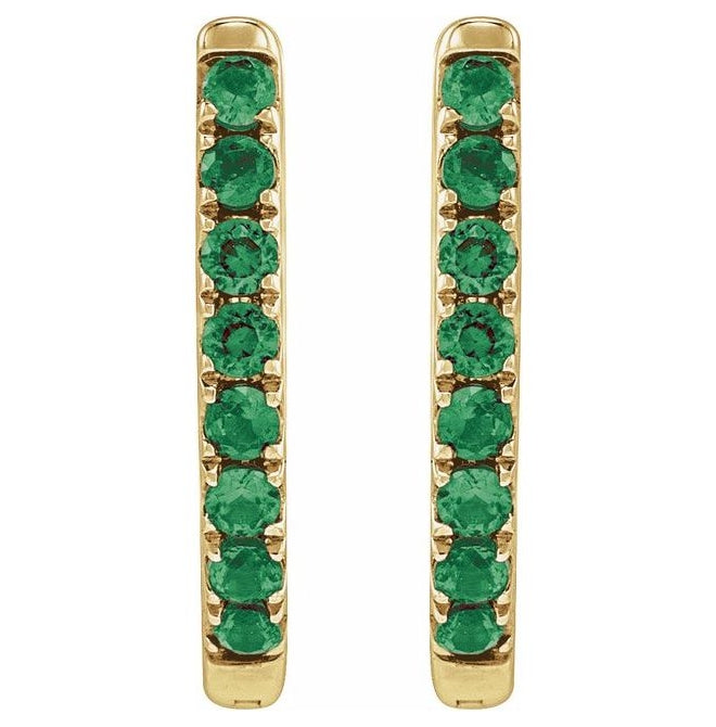 14K Yellow Or White Gold Round 12.95 Mm .033 In 1.3 Mm Pair Hinged Polished Lab-Grown Gem Hoop Earring