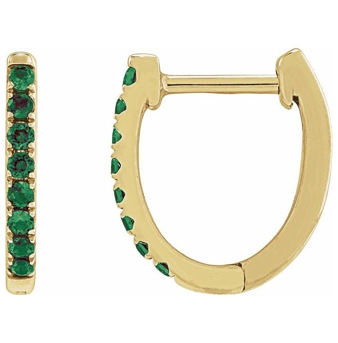 14K Yellow Or White Gold Round 12.95 Mm .033 In 1.3 Mm Pair Hinged Polished Lab-Grown Gem Hoop Earring