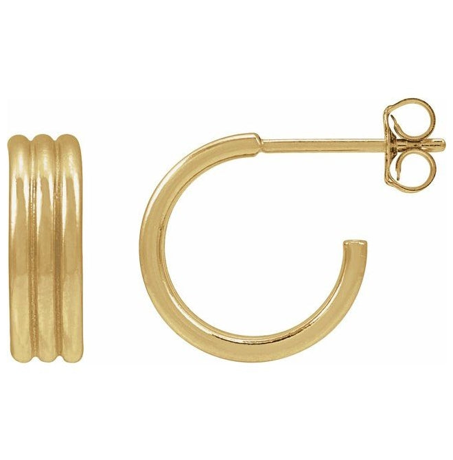 14K Yellow Gold-Filled 12 mm Hoop Earrings