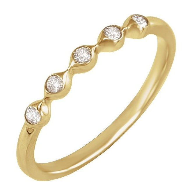 14K Yellow Or White Gold Round 1.8 Mm Polished 1/8 Ctw Lab-Grown Diamond Anniversary Band