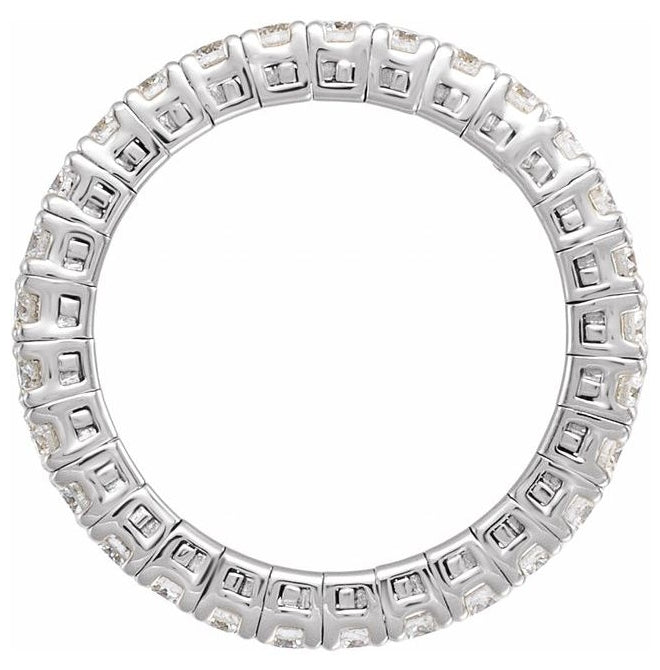 14K Yellow Or White Gold  Round  2.25 Mm Vs, G-H  Polished 1 Ctw Lab-Grown Diamond Flexible Eternity Band