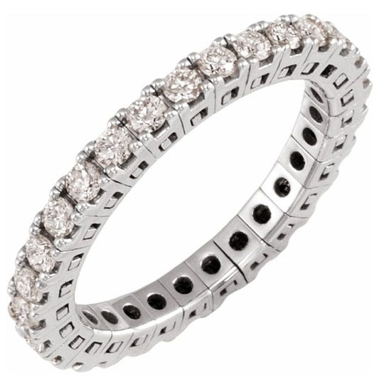 14K Yellow Or White Gold  Round  2.25 Mm Vs, G-H  Polished 1 Ctw Lab-Grown Diamond Flexible Eternity Band