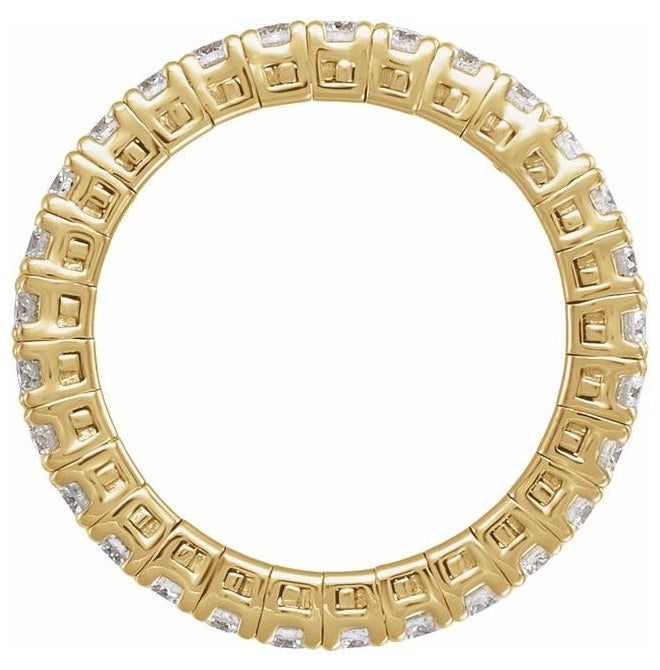 14K Yellow Or White Gold  Round  2.25 Mm Vs, G-H  Polished 1 Ctw Lab-Grown Diamond Flexible Eternity Band