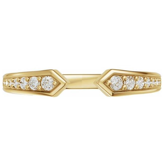 14K Yellow Or White Gold  Round  1.7 Mm Vs, F+  Polished 1/5 Ctw Lab-Grown Diamond Open Band