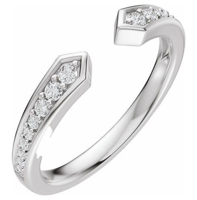 14K Yellow Or White Gold  Round  1.7 Mm Vs, F+  Polished 1/5 Ctw Lab-Grown Diamond Open Band