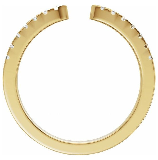 14K Yellow Or White Gold Round Vs, F+ Polished 1/6 Ctw Lab-Grown Diamond Open Band