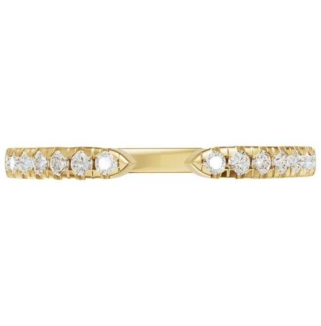 14K Yellow Or White Gold Round Si, G-H Polished 1/6 Ctw Natural Diamond Open Band